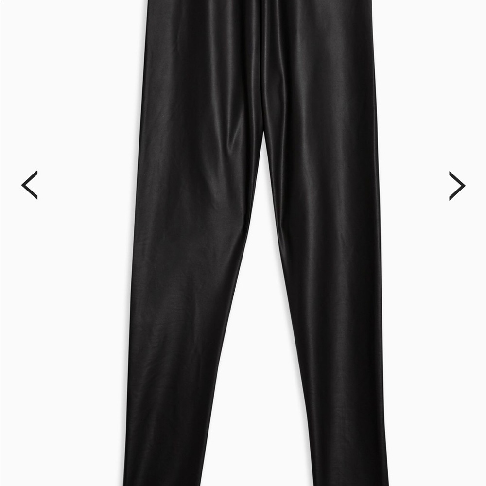 Topshop Tall Black Coates Faux Leather Leggings